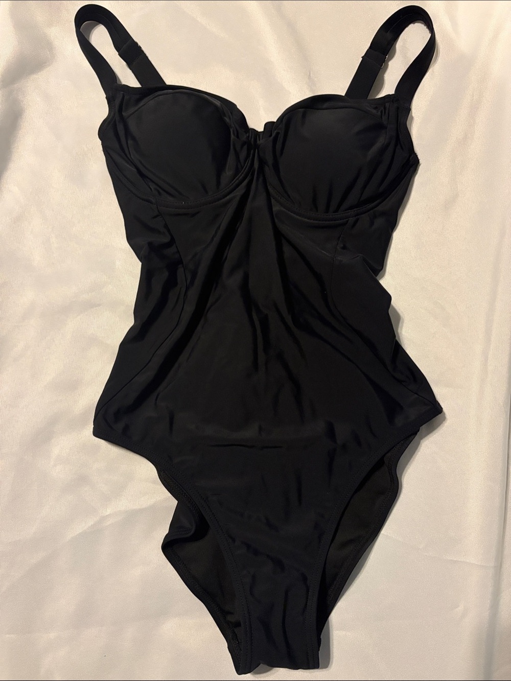 Classic Black One-Piece Swimsuit with Built-In Support